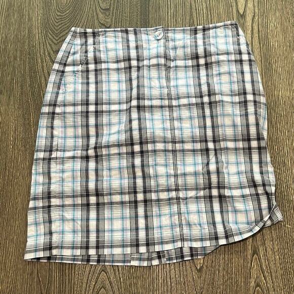Talbots Womens Mini Skirt High Rise Stretch Plaided Gray/Multicolor Size 4P - Picture 1 of 7